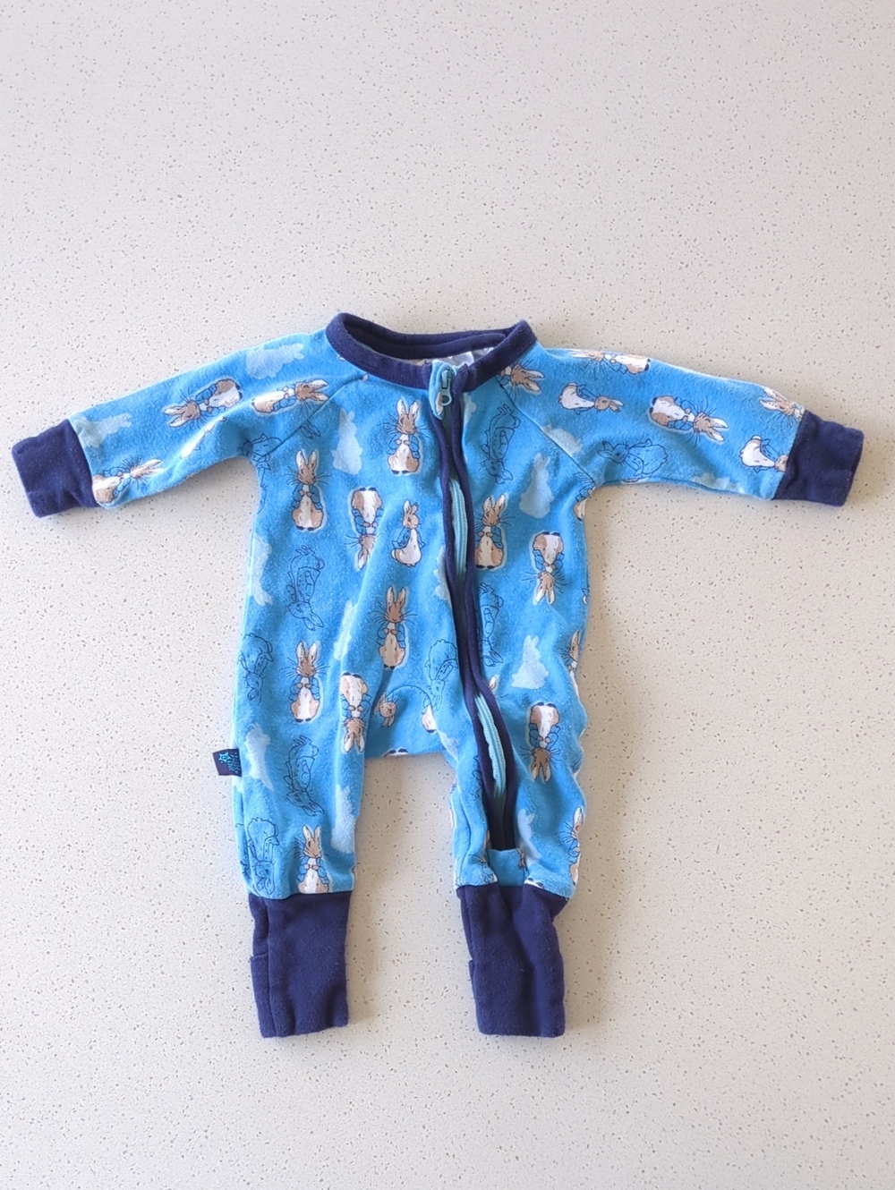 Blue Peter Cottontail Bunny-Print One-Piece Pajamas
